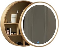 Round Bathroom Mirror Cabinet, Wall Mounted Storage Cabinet Mirror Medicine Cabinet, Wooden Storage Cabinets Organizer