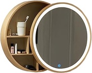 Round Bathroom Mirror Cabinet, Wall Mounted Storage Cabinet Mirror Medicine Cabinet, Wooden Storage Cabinets Organizer