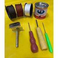 COMPLETE PACKAGE OF SHOE SOLE TOOLS, shoe sole needles, nylon thread sole cutter, shoe sole cutter