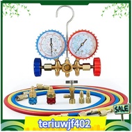 【●TI●】R410a 3Way AC Diagnostic Manifold Gauge Complete Set for R134A R410A R22 with Hose Adapters Qu