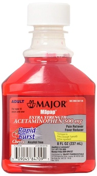 Mapap Adult Liquid Acetaminophen - 500mg Extra Strength Acetaminophen/15 ML Dose - Common Pain Relie