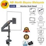 NB North Bayou H100 Gas Strut LED Monitor Holder Arm Full Motion Monitor Desk Stand Ergo  (17''-30")