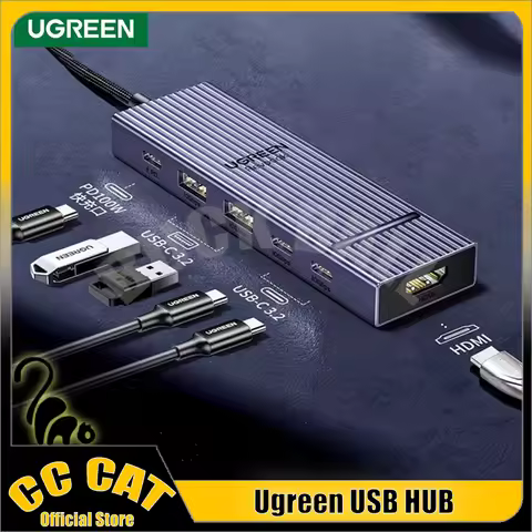 UGREEN 10-in-1 USB HUB Type-C to 2HDMI USB3.2 RJ45 PD100W 10Gbps SD/TF 4K120Hz DP Docking Accessorie
