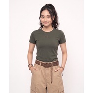 DP Women | Round Neck Dark Green T-Shirt - KT9696