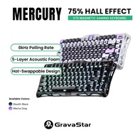 GravaStar Mercury V75 Gaming Keyboard 75% – Magnetic Hall Effect Switch, 8000Hz Polling, RGB, Rapid 