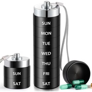 AliniPillBo,7Days,LLargeCapacityPillBo,7Days,Waterpro&DustproMediionDispenser,Metal,WeeklyDispenserf