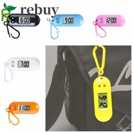 REBUY Digital Electronic Clock Keychain, Key Display Oval Watch Electronic Watch Keyring, Backpack Watch Table Time Display Portable Small Mini LED Digital Clock Backpack