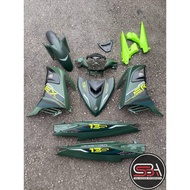 YAMAHA BODYSET LC 135 V6 EXCITER 2021 NEW DESIGN SPECIAL EDITION GREEN STRIPE TANAM FREE EMBLEM - OE