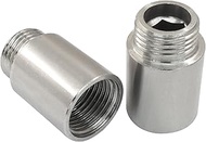 2 Pack 30mm Length Stainless Steel Shower Head Extension, Durable Shower Arm Extension 1/2PT Male to