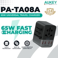 AUKEY PA-TA08 100W Universal Travel Adapter with USB-C and USB-A Ports, Fast Charging for all Gadget