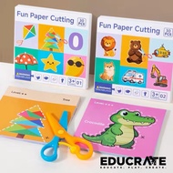 EducratePH Fun Paper Cutting Set for Kids (30pcs) | W Scissors | Fine Motor Skills Activity | 3+ Kid