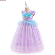 ❤️Girls Princess Cosplay Mermaid Cinderella Rapunzel pakaian kanak-kanak kostum pakaian mewah mewah 