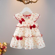 Girls Dress 2024 Fashionable Children One Year Old Baby Girl Dress Baby Floral Princess Dress 4.1