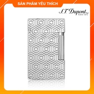 Bật Lửa Hộp Quẹt Dupont D101B Họa Tiết Trắng Bạc Hoa Văn - Dùng Gas Đá Cao Cấp