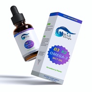 Maximum Strength Vitamin D3 & K2 + MCT Oil & Omega 3: Liquid Drops for Immune System, Brain Function