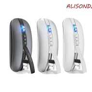 ALISONDZ M113 Dual Mode Silent Mice, Wireless ABS Bluetooth 2.4GHz Wireless Mouse, Type-C Charging Dual Modes with USB Receiver M113 2.4GHz Optical Mice