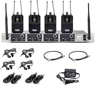 CAD Audio GXLIEM4 Frequency Agile Wireless In Ear Monitor System -Four discrete mixes - includes 4 MEB1 Earbuds, 4 Bodypack Receivers, Rack Mount Ears and Antenna Relocation Kit,Black