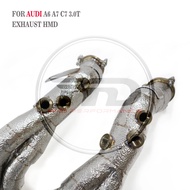 HMD Exhaust Manifold High Flow Manifold for Audi A6 A7 C7 3.0T Car Accessories Catless Pipe