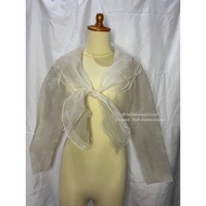 [[READY Daily Kawaii Y2K Coquette Mori Goth Vintage Outfit] Eprise Outer Bolero Broken White