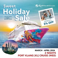 [Resorts World Cruises] [Seniors Promotion] 2 Nights  Port Klang [KL] Cruise (Wed) on Genting Dream ~ Apr 2024) [Sweet Holidays Sale]