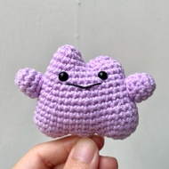 Pokemon Ditto Crochet Keychain Handmade Amigurumi Soft Toy Bag Charm Name Customization