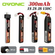 (New) Ovonic 150C HV LiPo – 1S/2S/3S 300mAh, BT2.0/PH2.0/XT30, for Whoop & Micro Drones Air65 Meteor