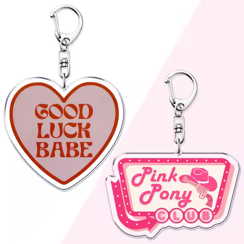 Popular Singer Chappell Roan Pink Pony Club Good Luck Babe Keychains for Accessories Bag Hot To Go K