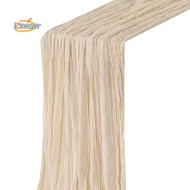 【caesarA8】4Pcs Boho Gauze Cheese Cloth Table Runner Table Runner Rustic Sheer Runner Long for Weddin