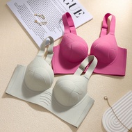 34-42BCD Plus Size Three-Dimensional Seamless Gathering Bra Deep V Comfortable Frameless Sexy Linger