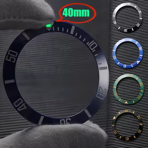 HQSTRAP Ceramic Alloy Watch Bezel for Rolex Digital Outside Diameter 40mm for Submariner Watches Acc