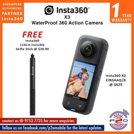 Insta360 X3 Action Camera FREE one Insta360 114cm Invisible Selfie Stick