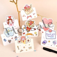 【hot sale】 ♀ B22 Mini Teachers' Day card /Christmas Cards Christmas Packaging Gift Cards Xmas Eve Greeting Blessing Cards Heart-shaped card