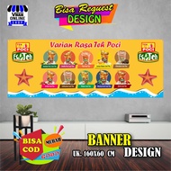 Spanduk Banner Teh Poci Varian Rasa Teh Poci MInuman VIral Keren Bagus