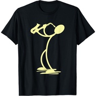 Men's cotton T-shirt Sax Man Jazz Music Saxophone Player Cartoon Musician T-Shirt 4XL , 5XL , 6XL