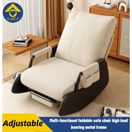 Foldable chair rocking chair ergonomic chair multi-functional foldable sofa chair with solid wood base high load bearing metal frame lazy chair rocking