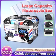 Aenxrd  45L Motorcycle Box box motor Suitable for top box aluminium Top Box Imitation aluminum alloy trunk Comfortable waterproof Box Motosikal