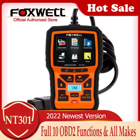 OBD2 Scanner Professional Check Engine Light FOXWELL NT301 Code Reader EOBD ODBII Automotive Scanner
