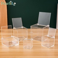 PEARLMY Acrylic Box, With Lids Square Cube  Cube Box, Display  Transparent  Stackable Design Transpa