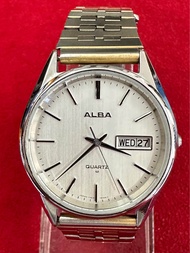 ALBA WATER RESISTANT Quartz ตัวเรือนสแตนเลส นาฬิกาผู้ชาย มือสองของแท้