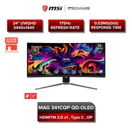 MSI MAG 341CQP QD-OLED CURVED GAMING MONITOR (QD-OLED 34"/3440 x 1440/0.03MS/UWQHD/175HZ/QD-OLED/HDR