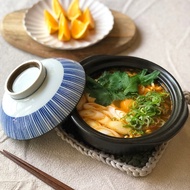 日本佐治陶器 日本製 一人食土鍋 湯鍋 850ML 細十草款