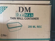 promo termurah thinwall dm persegi panjang 200ml rec/kotak makan 1 dus