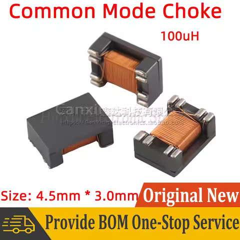 10pcs SMT SMD Common Mode Choke Coil Inductor Inductance 100uH Switching Power Supply Signal Line Fi