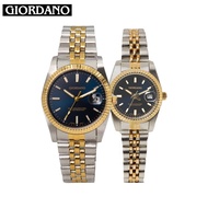 Giordano Classic All Stainless Steel Water Resistant Date Display Couple Watch RX5307