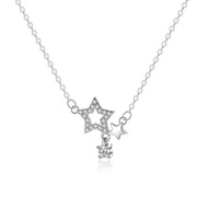 Diamond Sterling Silver for Girlfriend Star S999 Super Fairy Forest Series Hollow Gift Clavicle Chai