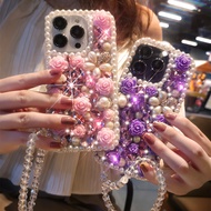 2026 New Product Luxury Rhinestone Huawei mate60pro Phone Case Pura70 Flower Diamond nova12 Soft p60