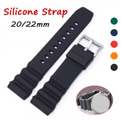 20mm 22mm Silicone Strap For Rolex SUBMARINER for Seiko SKX007 SRP777J1 for Casio Sport Watchband Wa