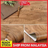 [Wallpaper 🔥] Brown Wood Texture Wallpaper Sticker Furniture Kitchen Cabinet Waterproof Self-adhesive Wallpaper Sticker / Corak Kayu Dapur Dinding kalis air