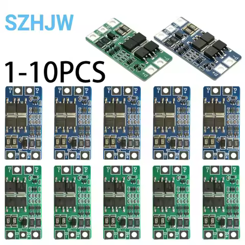 2S 3.2V 3.7V 10A LiFePO4 Battery Protection Board, 6.4V 7.3V BMS with Balancing for 32650 18650 3.2V