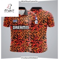 FENKE TATA IPL 2025 SRH Sunrisers Hyderabad POLO Jersey Cricket Shirt For Men's-FREE CUSTOM NAME NUM